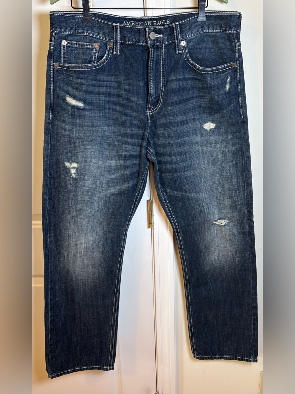 American Eagle Outfitters Slim Straight Jeans - Dark Blue Wash 36 x 32